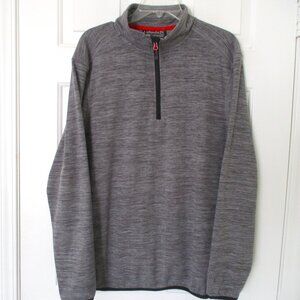 Avalanche Mens L/S Stretch Heather Gray 1/4 Zip Active Sweater - Size Large